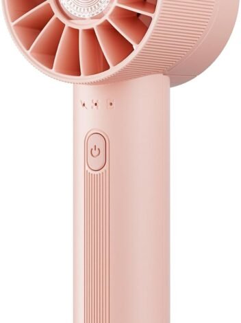 Portable Mini Handheld  Fan, 4 Speed High Velocity Personal [Max 16H Cooling Time], Rechargeable Purse Travel Essentials for Vacation/Beach/Trip - Pink